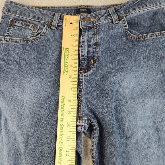 Flare Leg Jeans Women's Size 12 Curvy Fit Y2K Cotton Blend Mid Rise Denim 30x30 - Picture 5 of 13